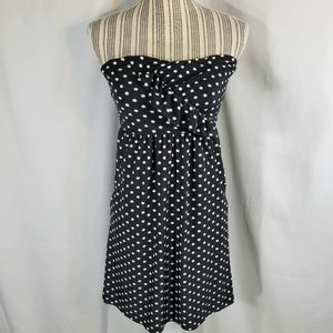 Derek Heart Black Polka Dot Strapless Mini Dress Size Medium